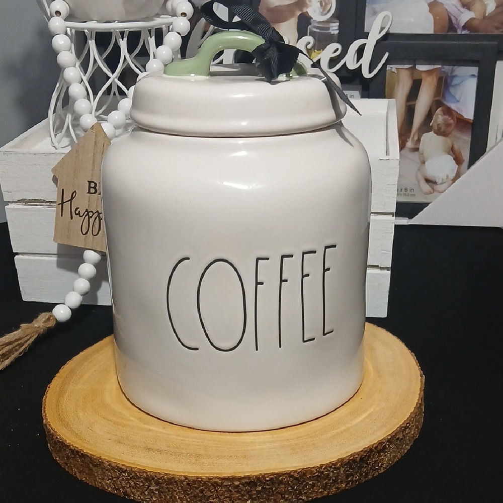 Rae Dunn x F•R•I•E•N•D•S Cream Coffee Canister with Green Lid